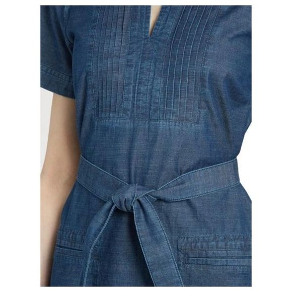 A.P.C. Indigo Cotton Italian Chambray Denim Tie-Front Jess Dress sz 34/XS Womens - Picture 5 of 16
